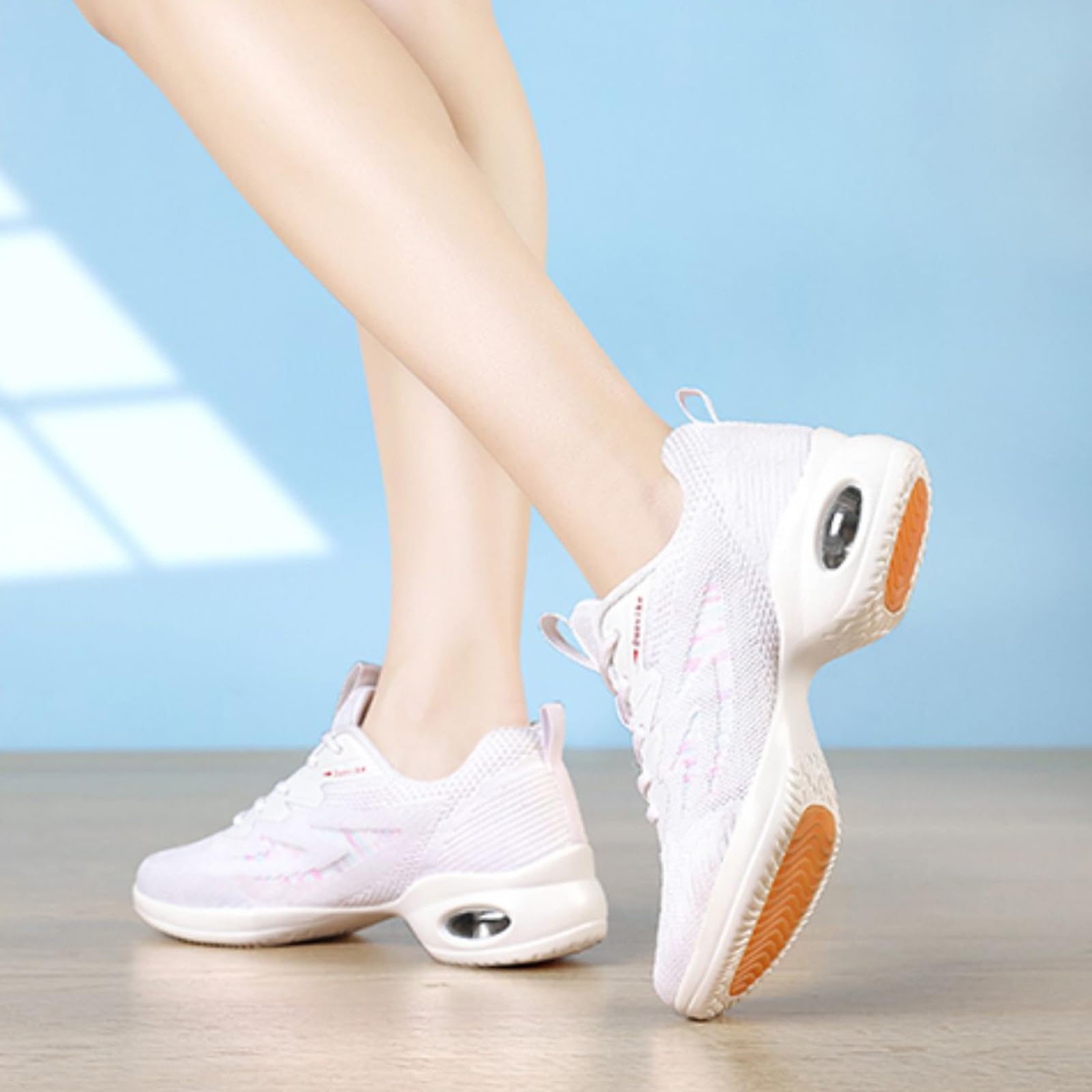 Lace Up Tanzsneaker,Trainer Leichte Jazz Fersenschuhe,Training Tanzsneaker,﻿Superleichte Tanzsneaker,Damen Jazz-Schuhe Tanzsneaker,Atmungsaktiv,rutschfest,FüR Sport,Fitness,Tanzen