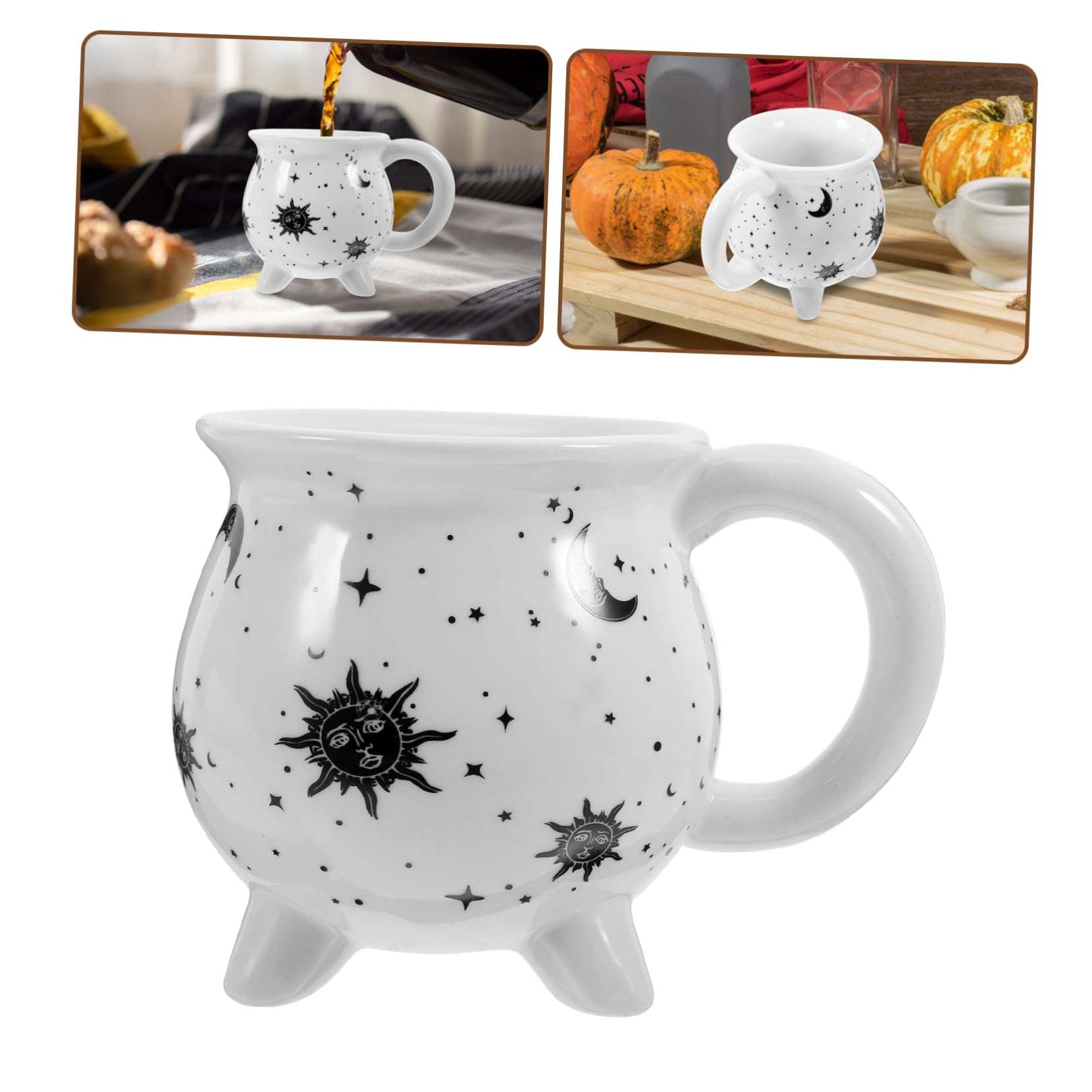 Veemoon Novelty Witch Cauldron Mug Keramische Kaffeetasse Für Halloween-dekoration Vielseitig Einsetzbar Für Zuhause Büro Und Cafés Mit Schwarzem Design