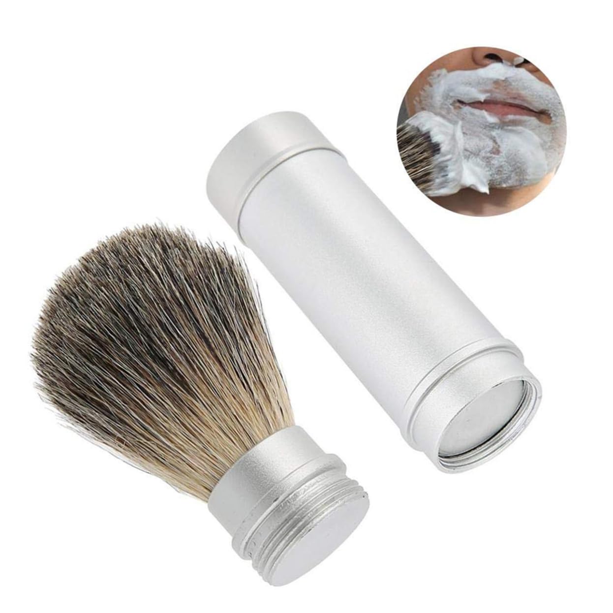 Gogogmee Men's Shaving Brush Hair Shaving Brush for Beard Synthetic Hairbrush for Men Long-lasting