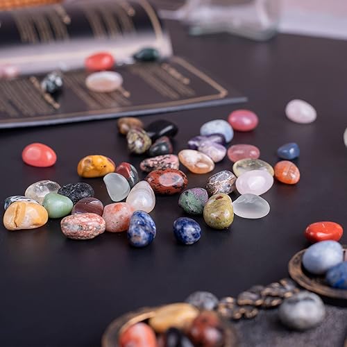 Vista 361 de Juego de piedras pulidas para chakras de 0.6 pulgadas, 7 piezas de piedras pulidas naturales y cristales a granel para curación, reiki, meditación