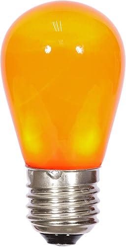 Miniatura 3 de Vickerman Bombilla LED de cerámica amarilla S14 de 1,3 vatios, 130 V, base de níquel medio E26, 5 por paquete.