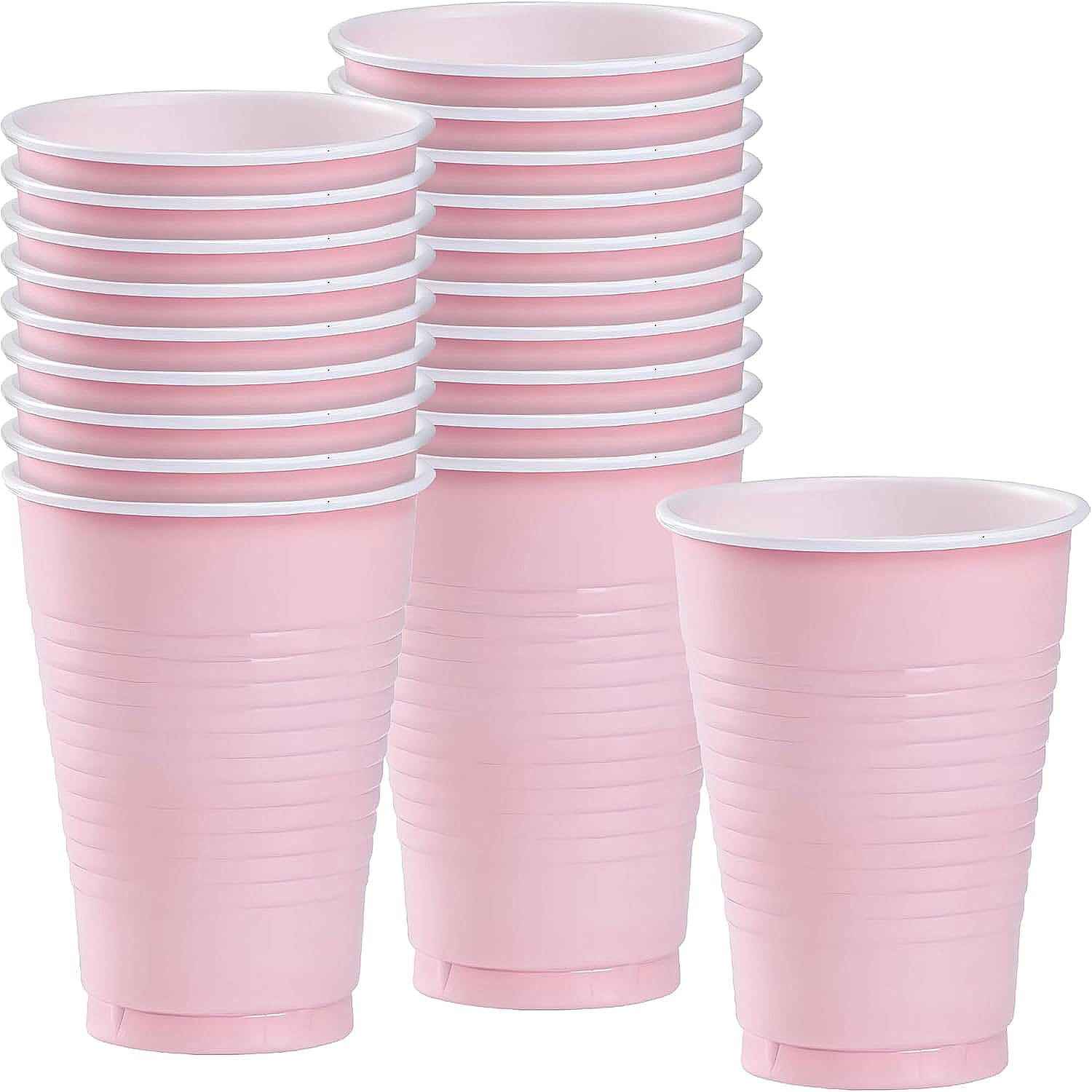 Pink Solid Color Plastic Party Cup (12 Oz.) 20 Count - Premium Quality and Durable, Perfect for Any Celebration