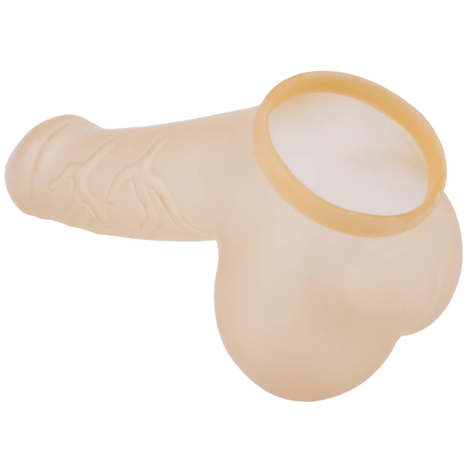 lattice guaina pene Danny semi trasparente Lunghezza del pozzo: 11,5 cm - Penis sleeve con scroto e glande marcato