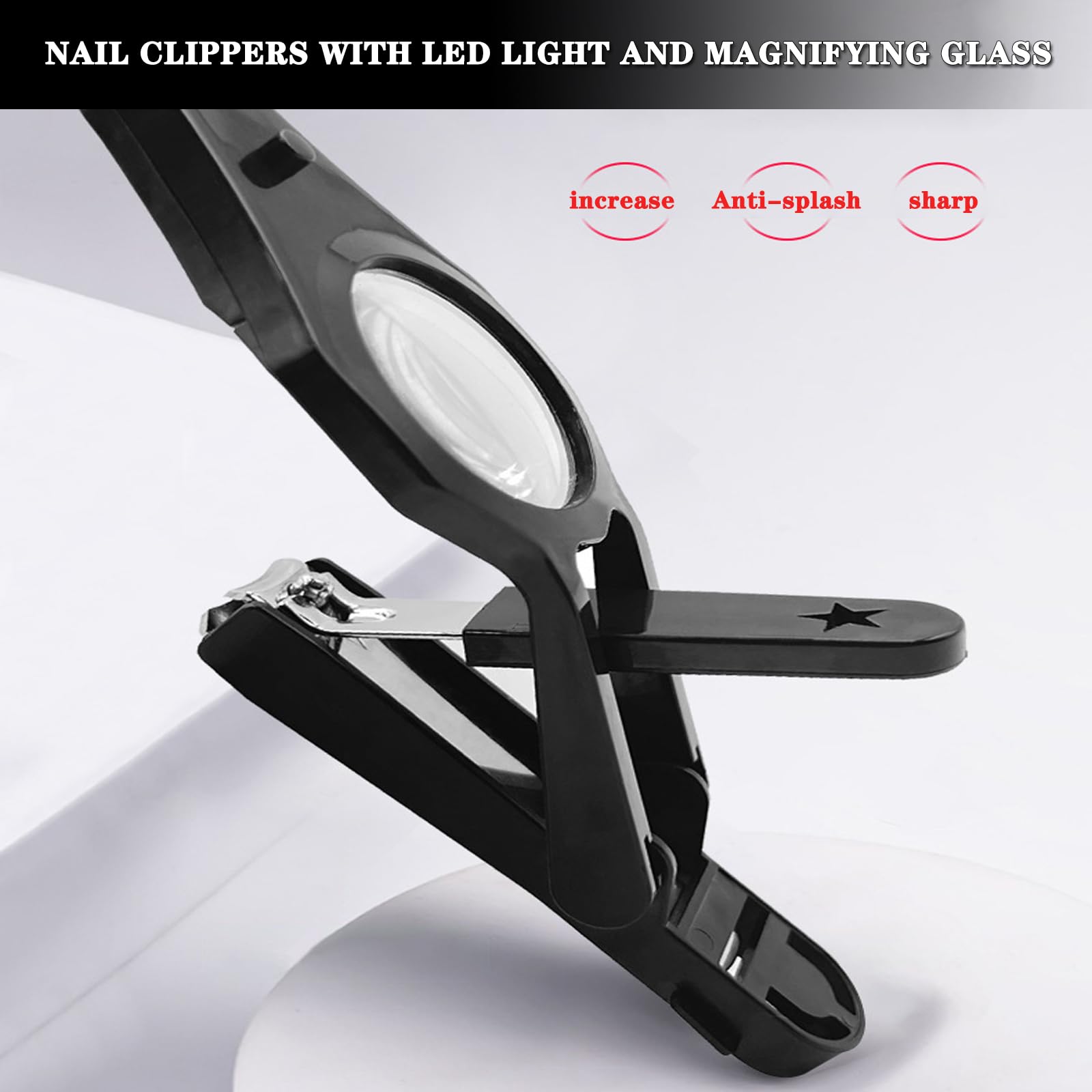 Cumuul Toenail Clippers for Seniors Thick Toenails, with Light and Magnifying Glass for Toenails. Nail Splash-Free Trimmer Suitable for Men, Women, Kids, and Seniors.