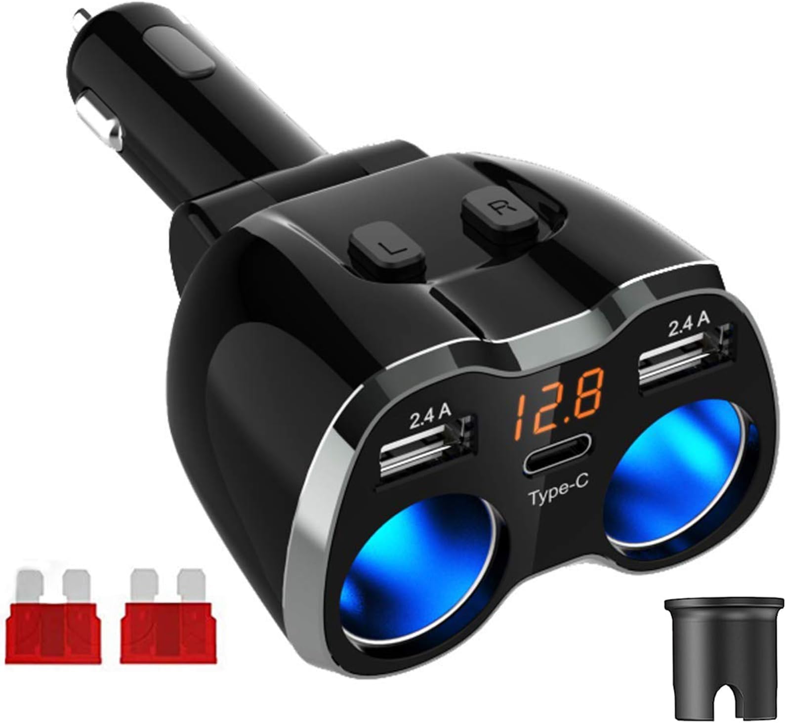 USB C Chargeur Allume Cigare USB Type C Chargeur de Voiture, 120W 5.4A ...