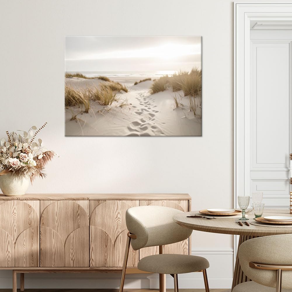 Feeby - Impression sur Toile - Chambre Salon - Plantes marines de plage dunes nature - 115x70 1partie - Tableau Mural Intissé - Peintures sur Toile pour la Maison - Modern canvas Pictures