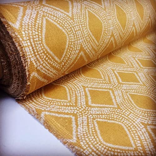 Art Deco Rhombus Damask Diamond Print Fabric Floral Cotton Material for Curtains Upholstery Home Decor, 140cm Wide Canvas - Image 4