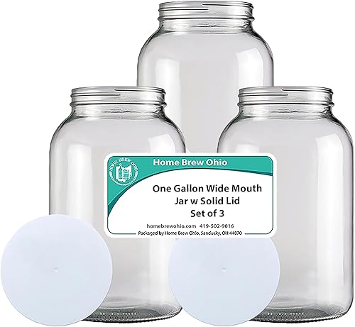 Miniatura 2 de Home Brew Ohio - Juego de 3 tarros de cristal de boca ancha con tapa sólida