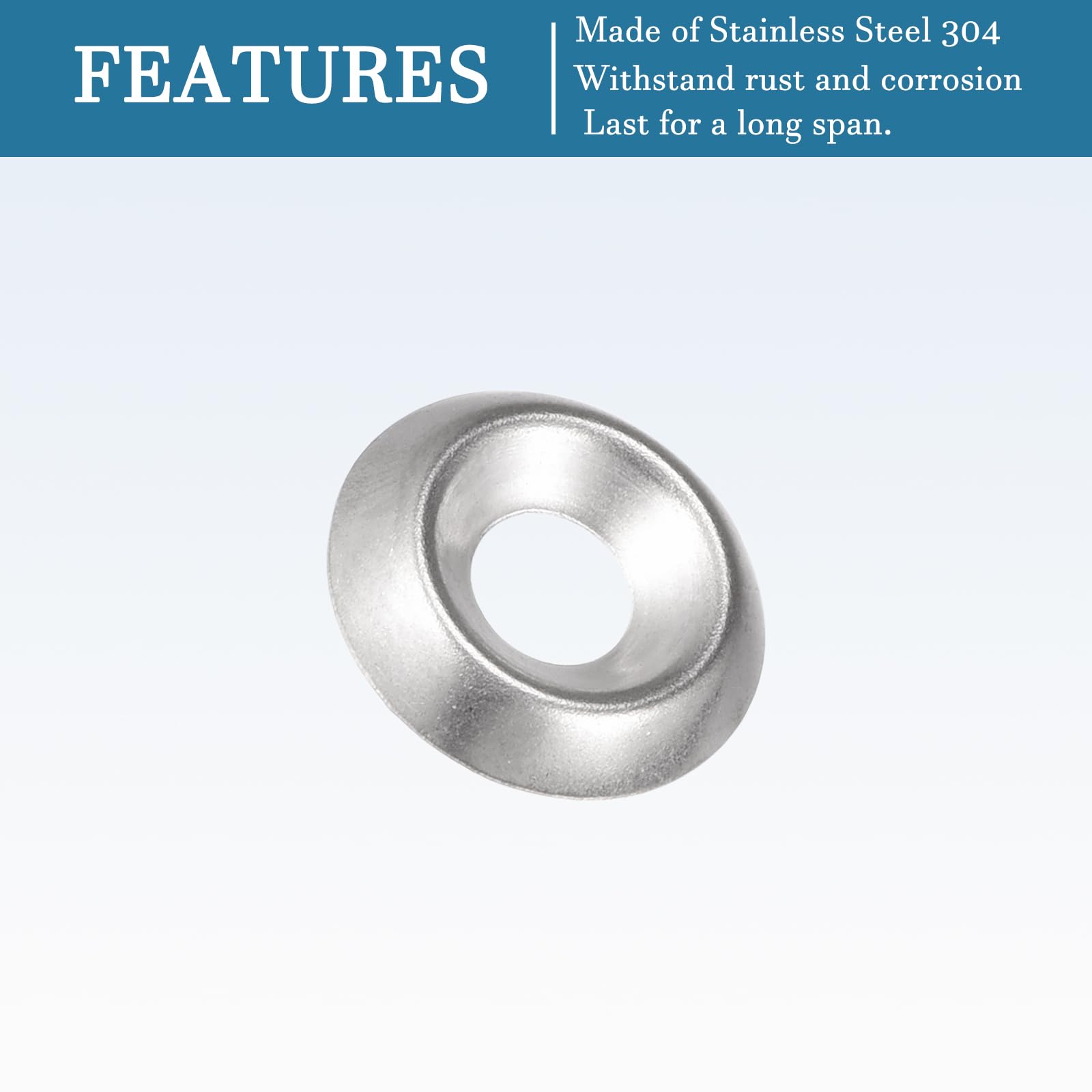 SYDARSYN M3 Rondelle Di Finitura A Tazza In Acciaio Inossidabile Rondella A Tazza Per Viti Svasate (50 Pezzi - Foto 8