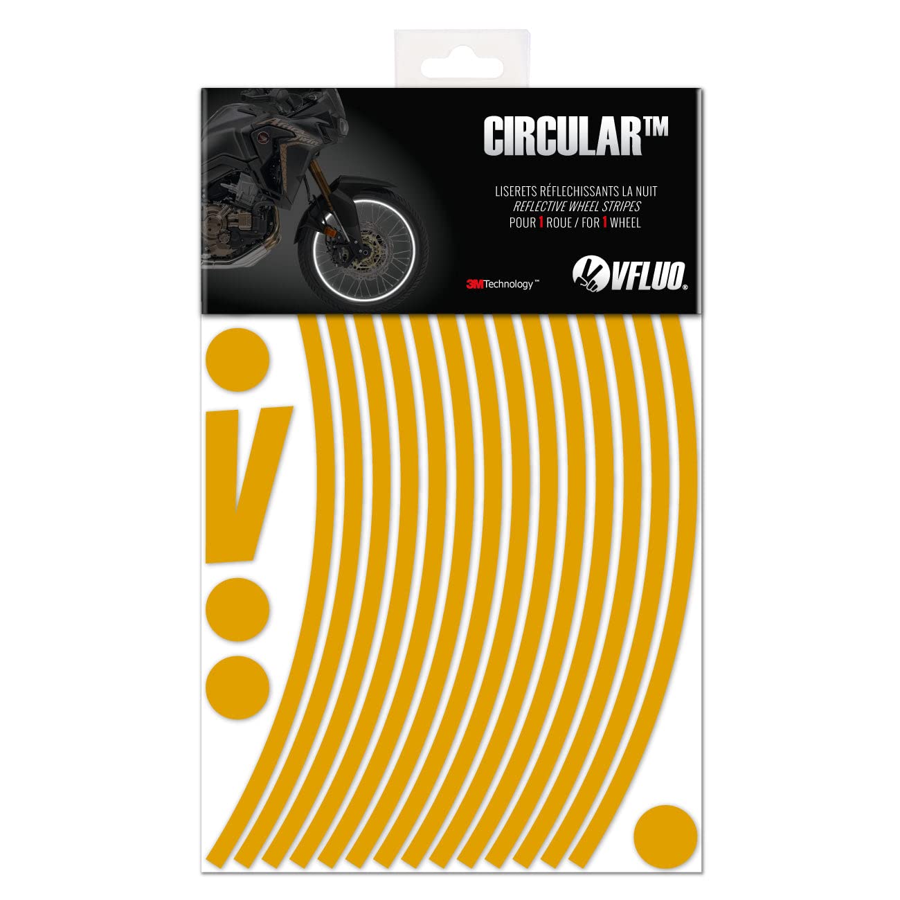 VFLUO - Kit Pegatinas Llantas de Moto Reflectantes, Autoadhesivas para 1 Rueda, 3M Technology™ - Gran Visibilidad Lateral - Discreto y diseño - Fácil colocación — view 11