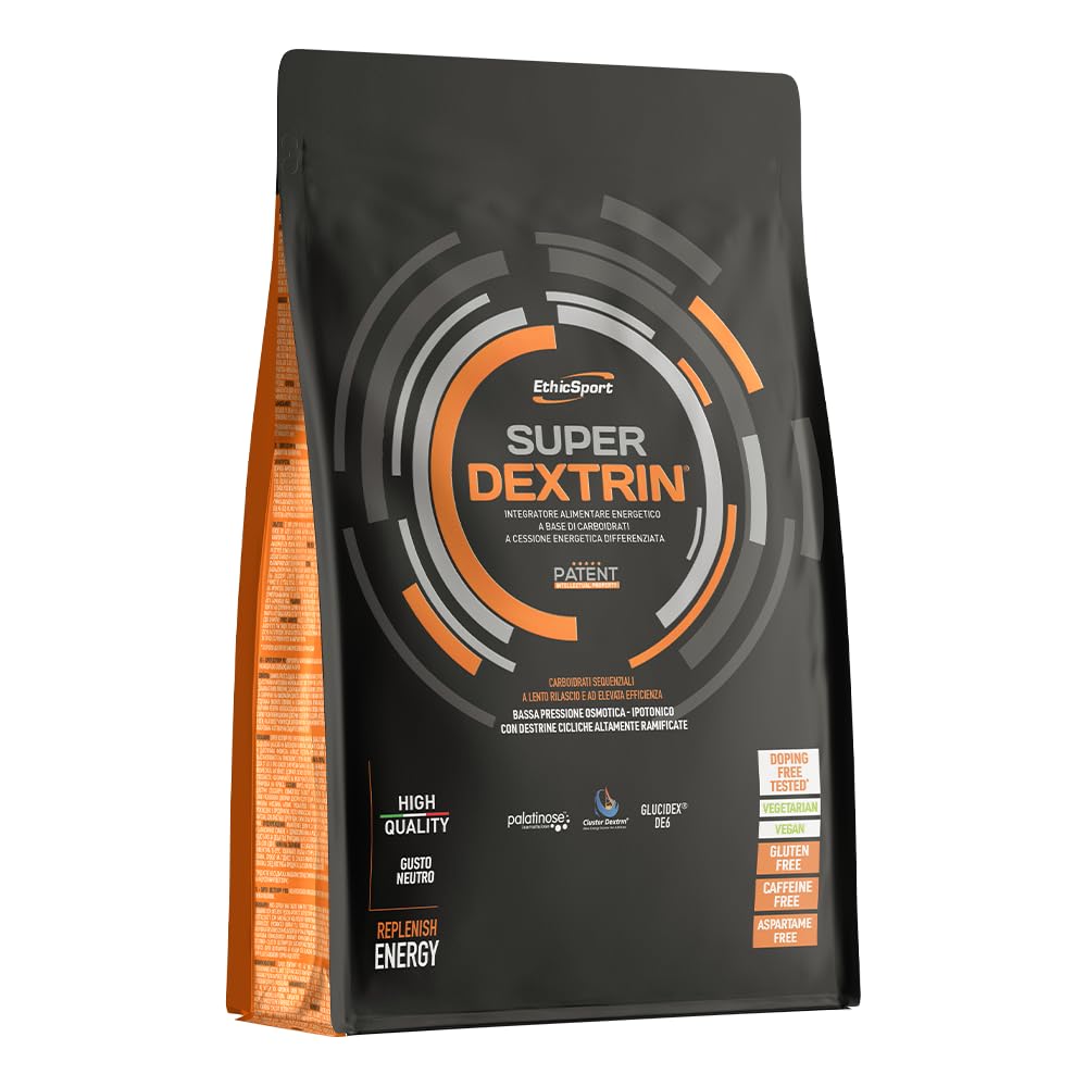 Super Dextrin EthicSport - Carboidrati con ciclodestrine, Palatinose e maltodestrine a rilascio differenziato - Energia costante per ciclismo running endurance - Gusto neutro, 700 g