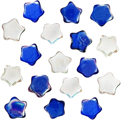 HappyFiller Piedras de cristal transparente y azul oscuro para pecera, piedras decorativas de fuentes, decoración de acuario, relleno de jarrón,