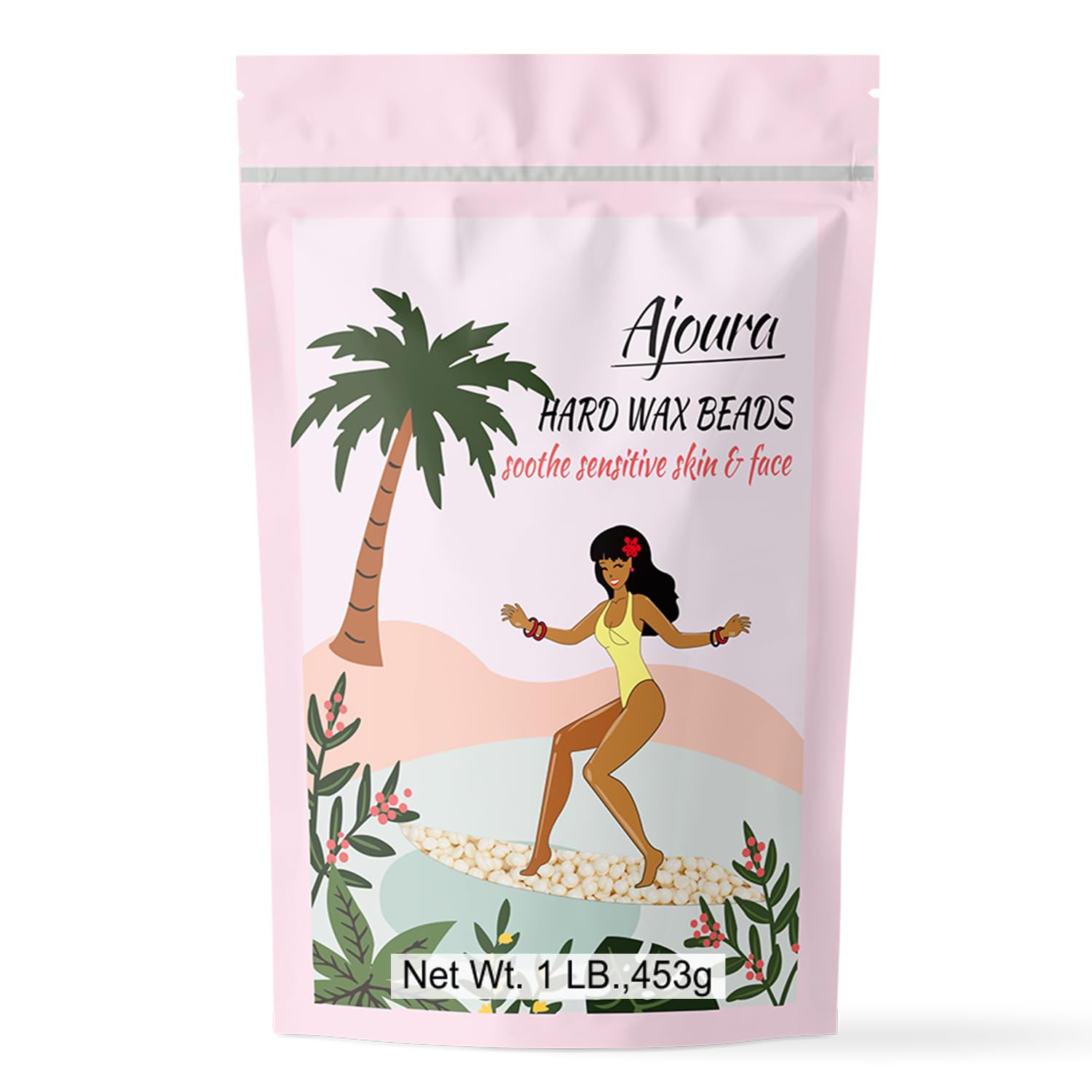 Ajoura 1lb Refill Wax Beans for Hair Removal Kit, Brazilian Coarse Waxing for Bikini, Face, Eyebrow, Back, Chest, Legs, Armpit, At Home Waxing Beads for Women Men