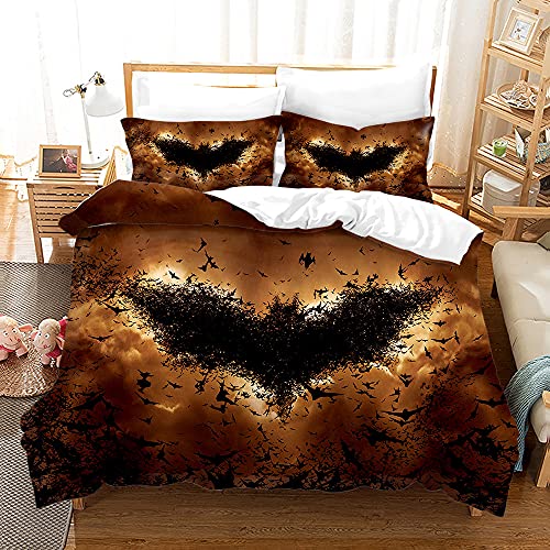 Agmdno Ropa de cama infantil Batman, funda nórdica de 135 x 200 cm + funda de almohada de 80 x 80 cm, Movie Robin Joker DC Super Heroes, ropa de cama infantil (H04,155 x 220 cm + 75 x 50 cm)
