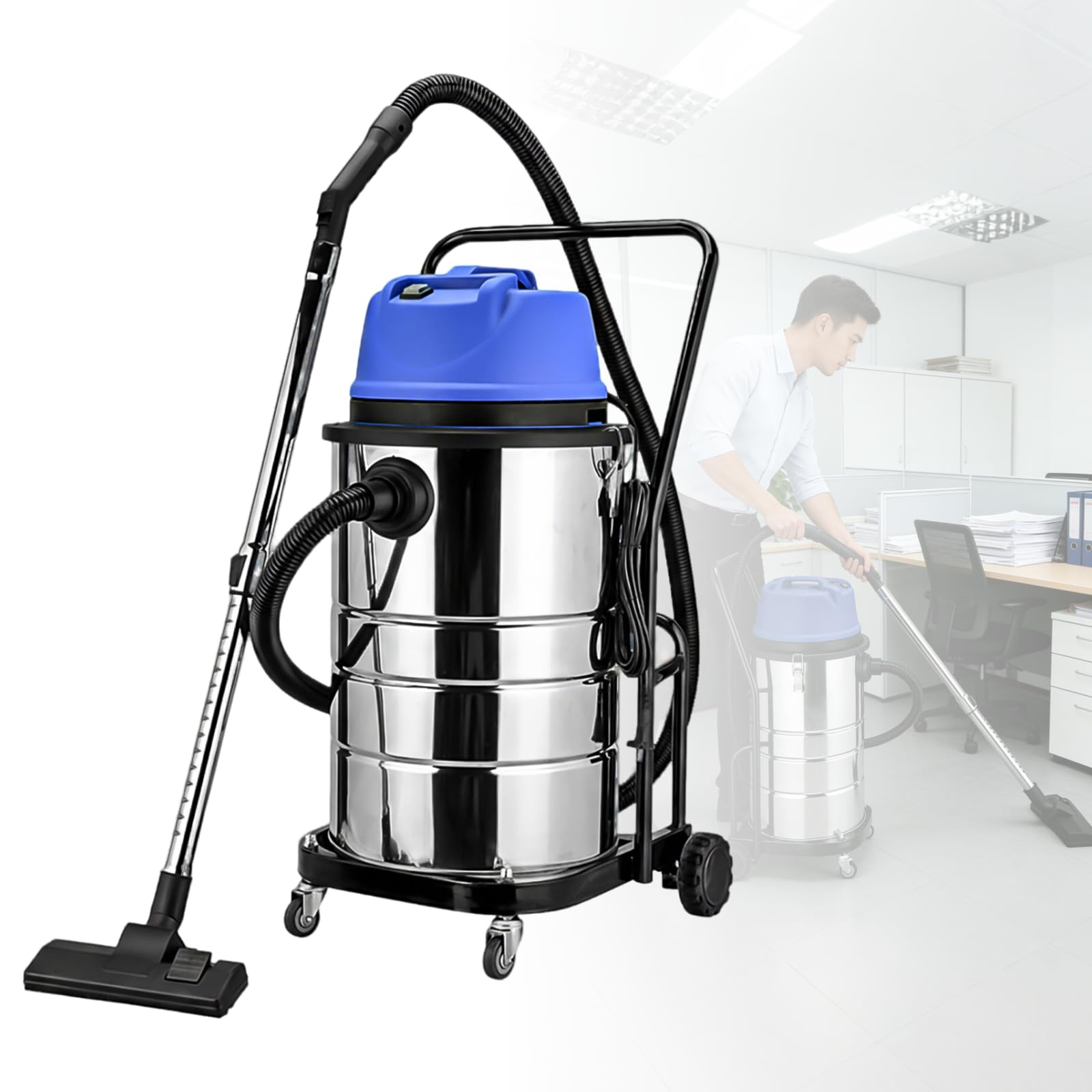 Odkurzacz do dywanów komercyjnych, 1400 W, 60 litrów, przemysłowy, profesjonalny odkurzacz do dywanów komercyjnych, odpowiedni do sof i zasłon 110V