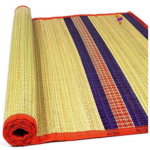 Jayam Traditional Natural Korai Multi Purpose Floor Mat / 4 X 6 ft/Red-image-7