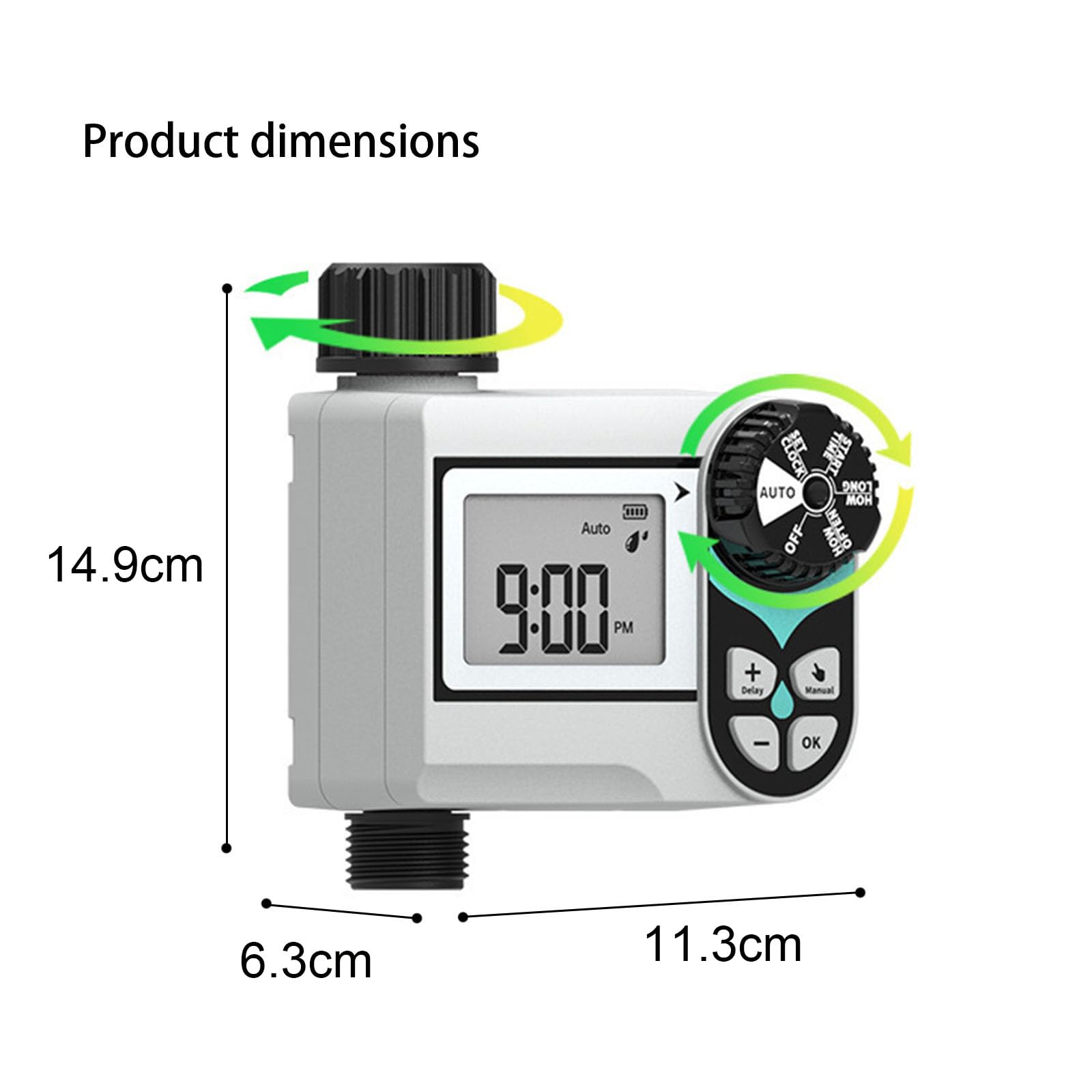 Intelligenter Schlauch Timer mit Regenverzögerung, Messingkonstruktion für Gartenbewässerung, programmierbare Wasseruhr, automatische Pflanzenbewässerung, Strukturtropfen, Bewässerungsuhr,