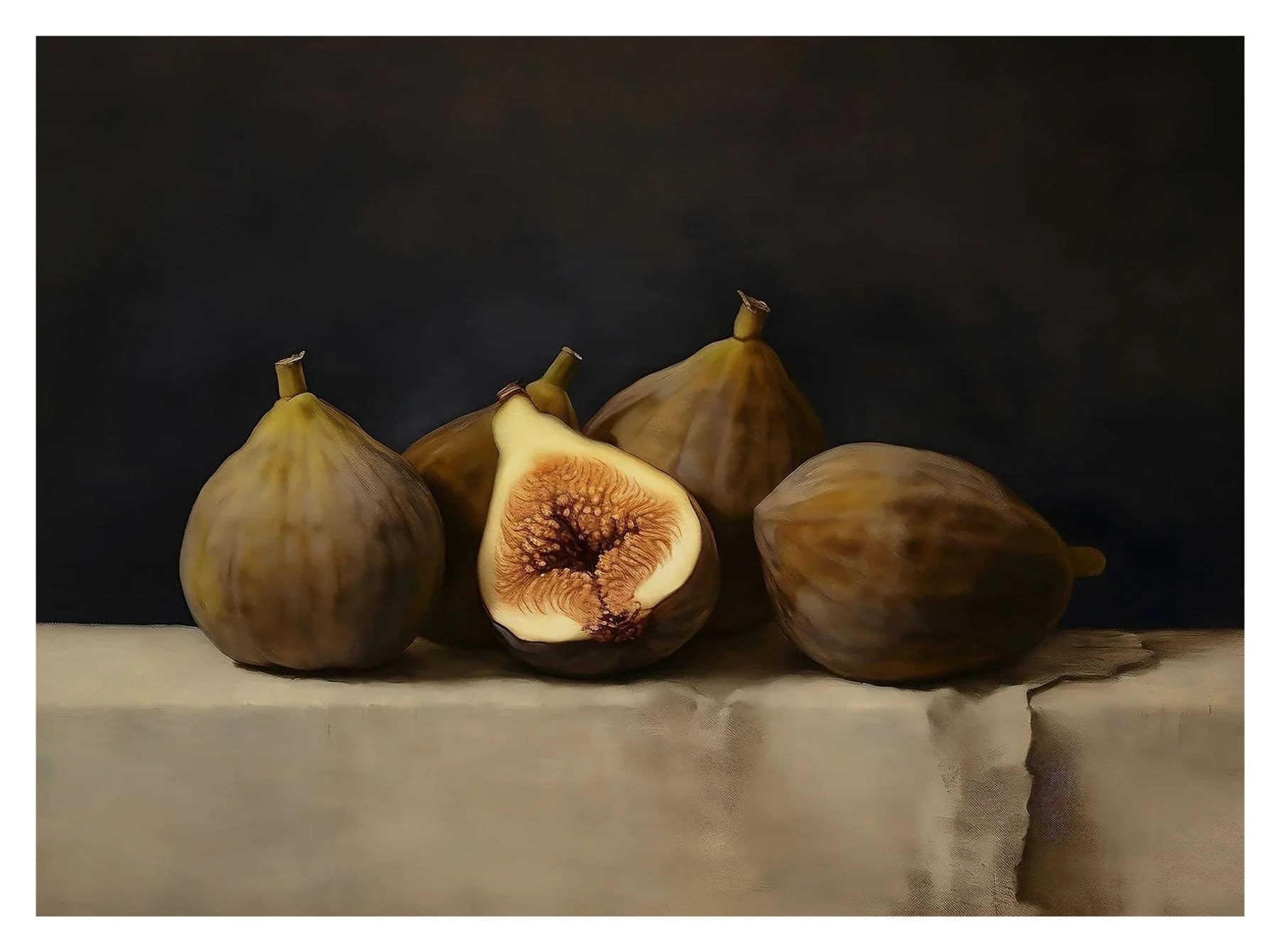 Nature Morte Toile Vintage Fruits Tableau pour Habiller un Mur de Salle à Manger