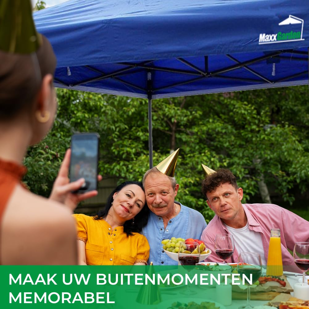 Easy up partytent 3x6m Staal, 2 zijwanden (59356