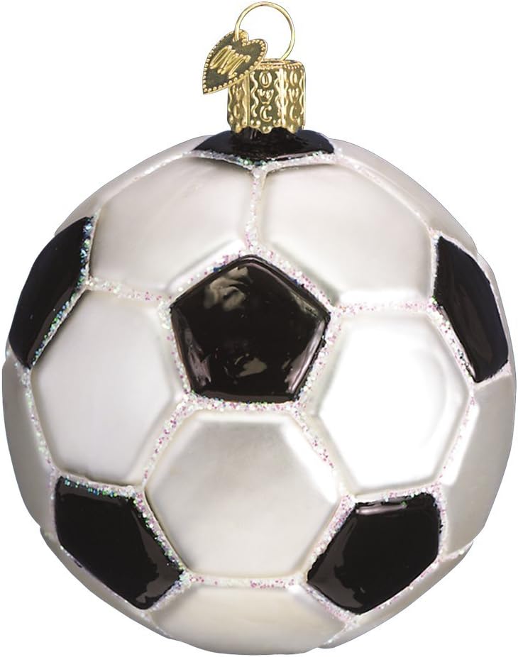 Old World Christmas Soccer Ball Glass Blown Ornaments for Christmas Tree
