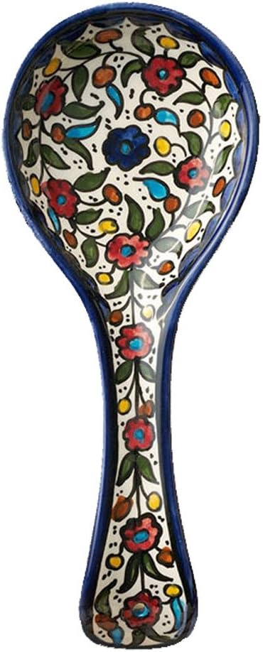Hand Painted Floral Design Spoon Rest