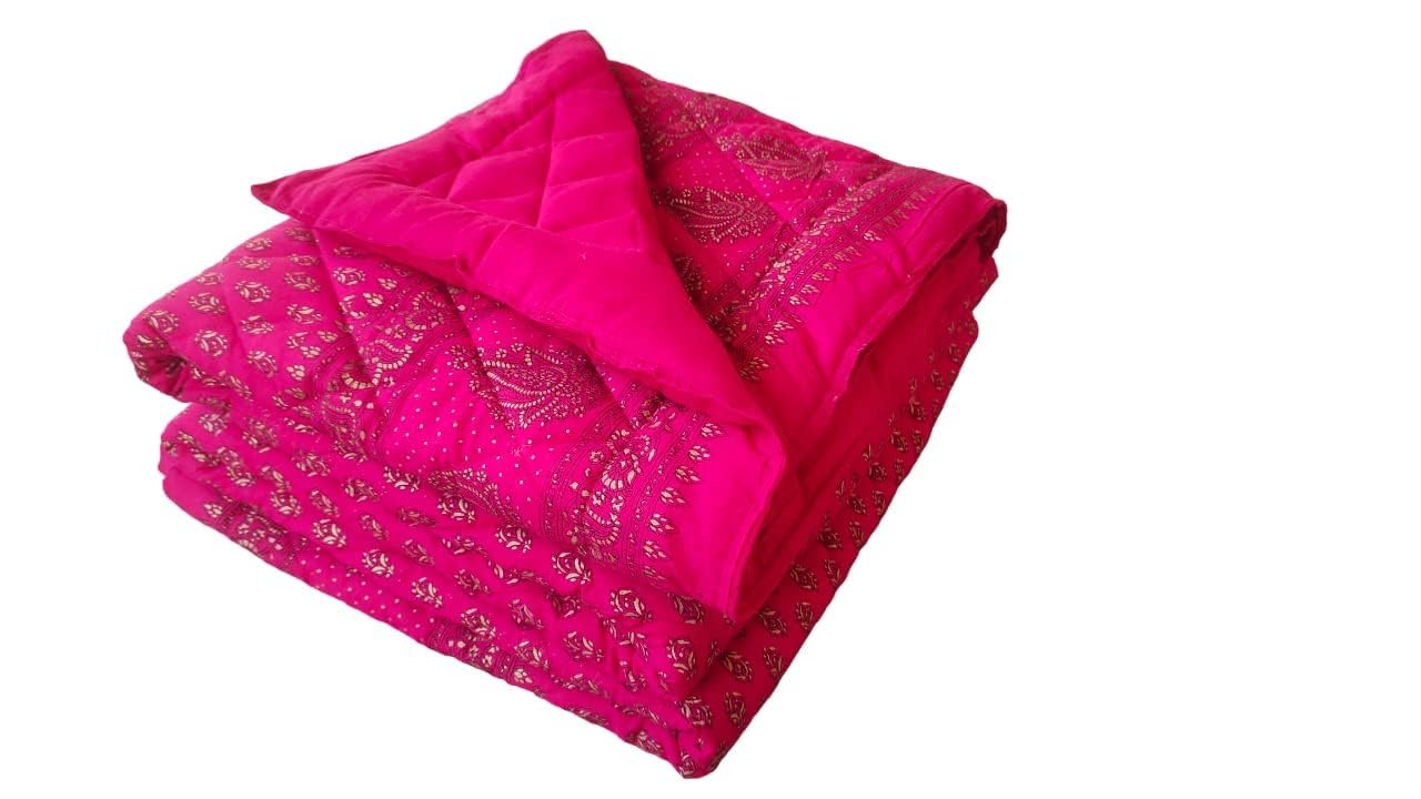 Buy PALMTREE Rajasthani Traditional Lightweight Pure Cotton Double Bed Soft Jaipuri AC Quilt