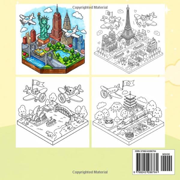 Light Aircraft: Airplanes Flying Around the World Coloring Book: A Cute and Cozy Adventure for Kids Ages 4-8 image 3
