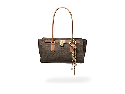 MICHAEL Michael Kors Hamilton Moderne Small East West Shoulder Tote W/ Charm Handbags Brown/Acorn