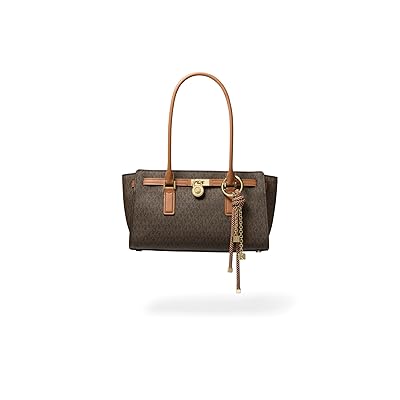 MICHAEL Michael Kors Hamilton Moderne Small East West Shoulder Tote W/ Charm Handbags Brown/Acorn