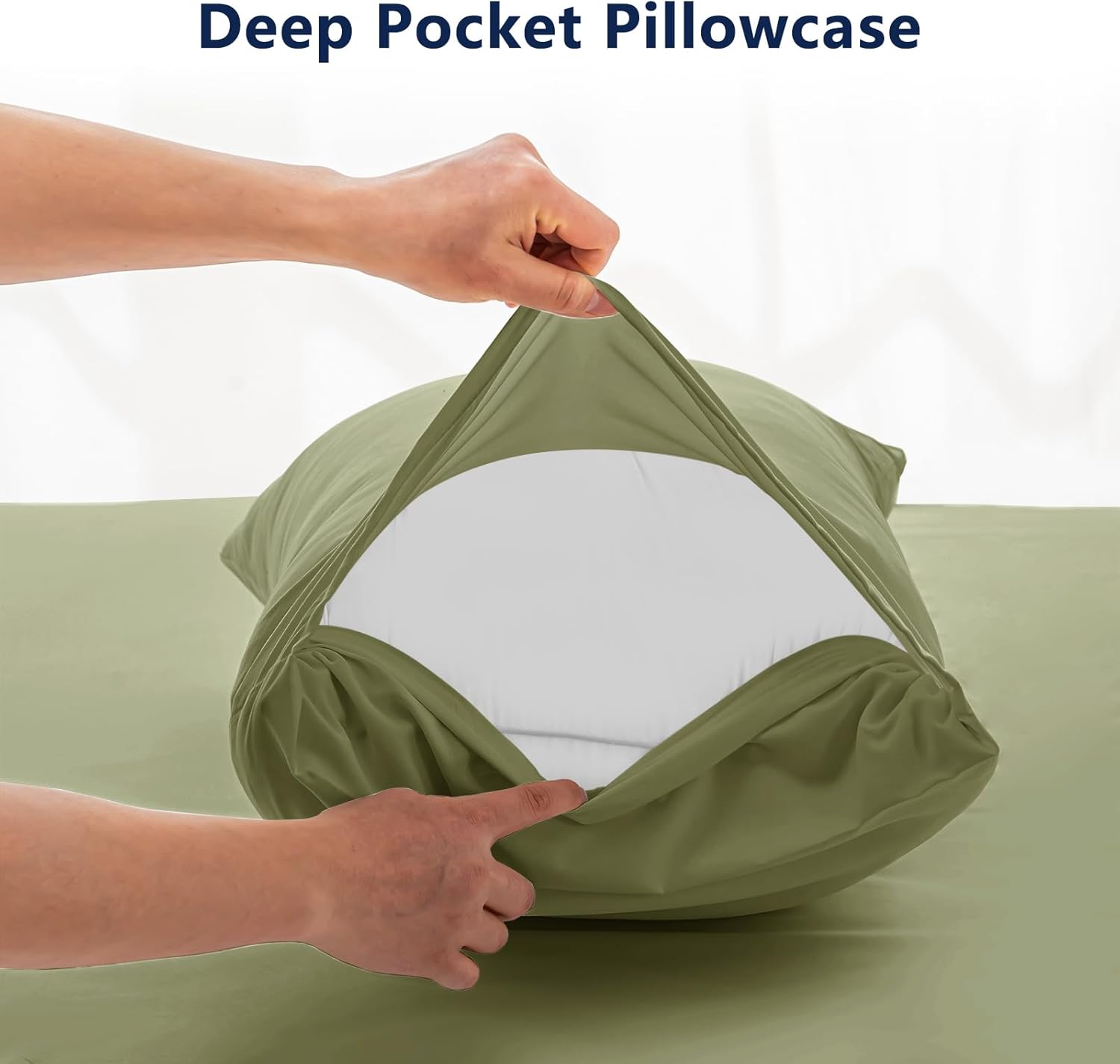 King Size Sheets Set - 6 Piece Luxuriously Soft & Cooling Sheets King Size - Ultra Soft 16" Deep Pocket King Sheet Set - Fitted Sheet & Pillowcase Sets (King Sage Green)