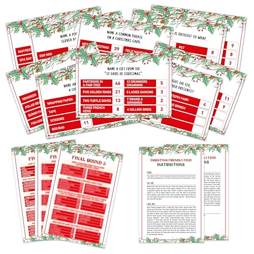 OICPYD Christmas Games for Families Friendly Feud Game Holiday Game for Adults Large Group Party Christmas Party Games - a004