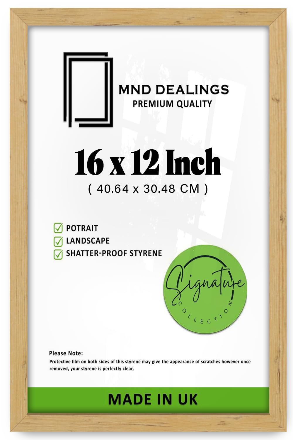 MND Dealings | MDF Wood Picture Frame (40.64 x 30.48 CM) Wall Gallery Frame for Posters, Art & Room Interior Décor, Premium MDF Engineered Wood for Stylish Display [ Pine ]