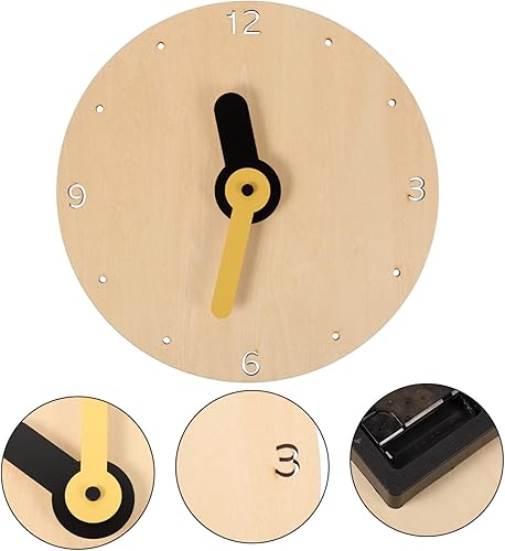 Miniatura 7 de IMIKEYA 4pcs Wooden Wall Clock Decorative Wall Clock Reclaimed Wood Clock Unique Wall Clocks Minimalist Decor Clock Nordic Reloj De Pared Digital