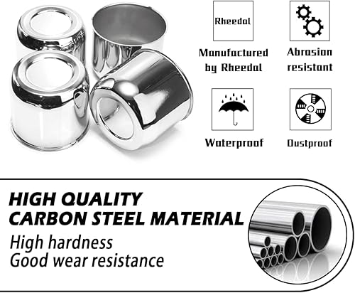 Miniatura 6 de Rheedal 4 tapas centrales de rueda de remolque de 4.41 pulgadas, diámetro de 4.41 pulgadas, 3.74 pulgadas de alto para llanta de rueda, cubierta de