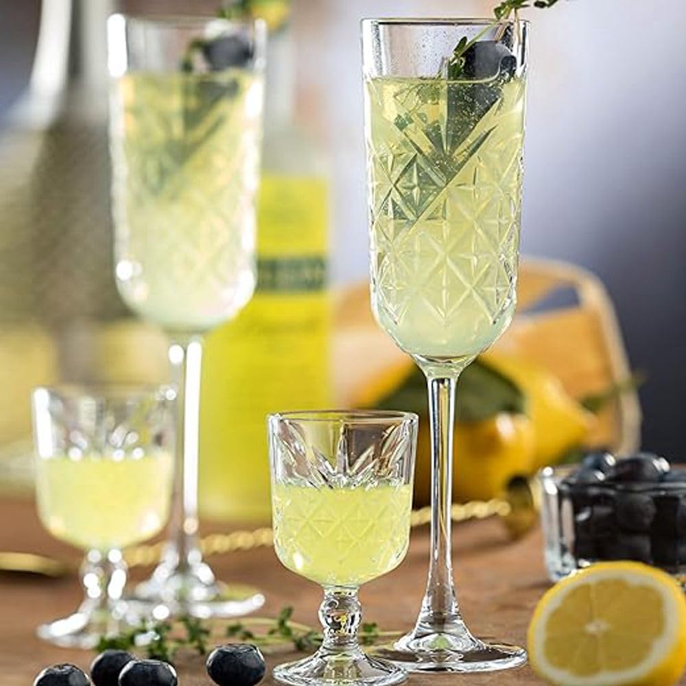 Forestamart Elegant Crystal Champagne Flutes Set of 4-180ml Lead-Free Quality Glass with Diamond Pattern Perfect for Parties Gifting Prosecco & Sparkling Wine 1