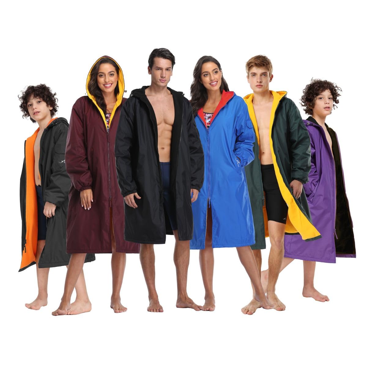 Adoretex Unisex Waterproof Swim Parka, Quick-dry Warm Coat Water Sports Jacket for Adults & Kids-PK005