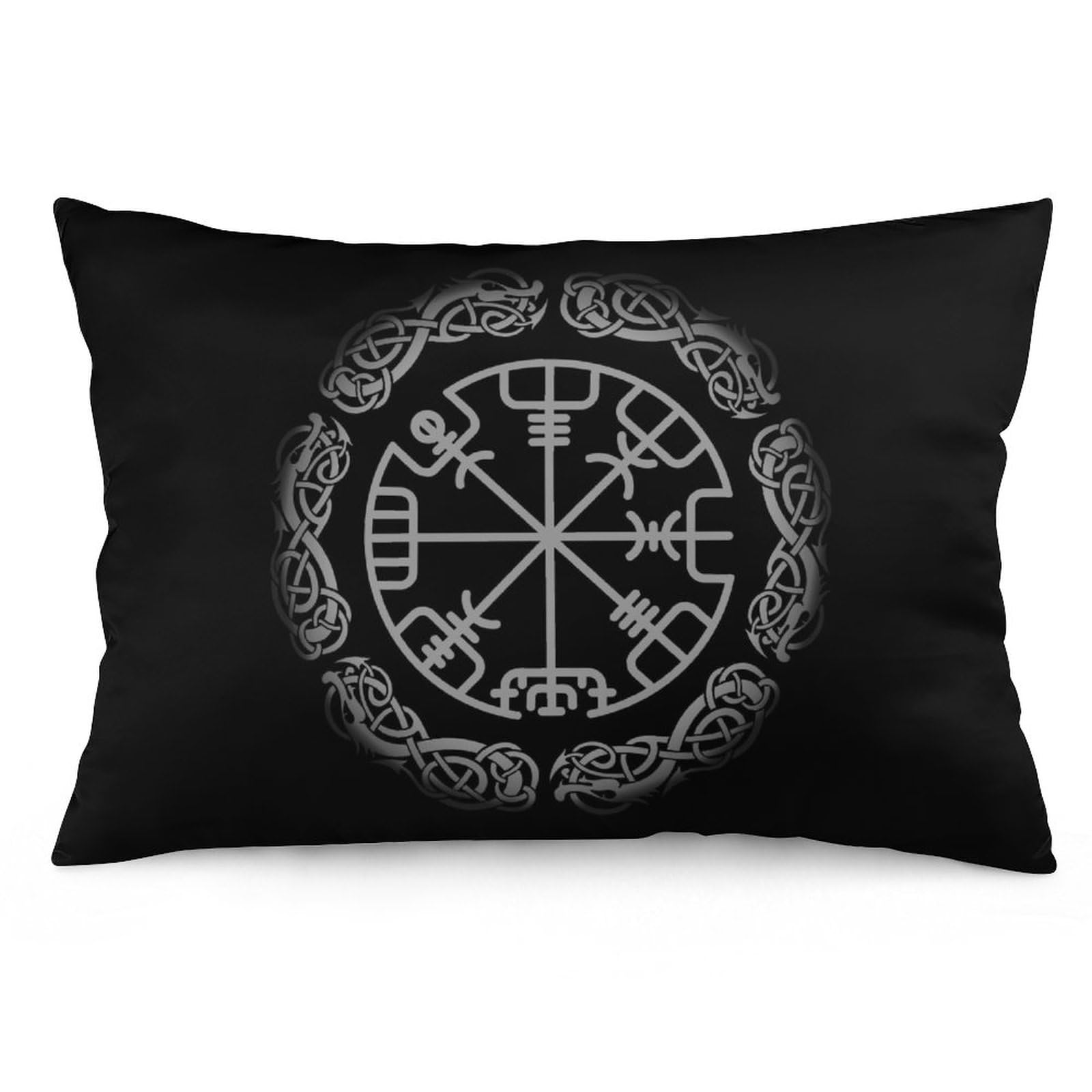 NIBABAEU Cushion Covers 1 PCs Gray Viking Rune Magic Navigation Decorative Pillow Covers Soft Pillow Cases Pillowcases 20"x30" (50x75cm)