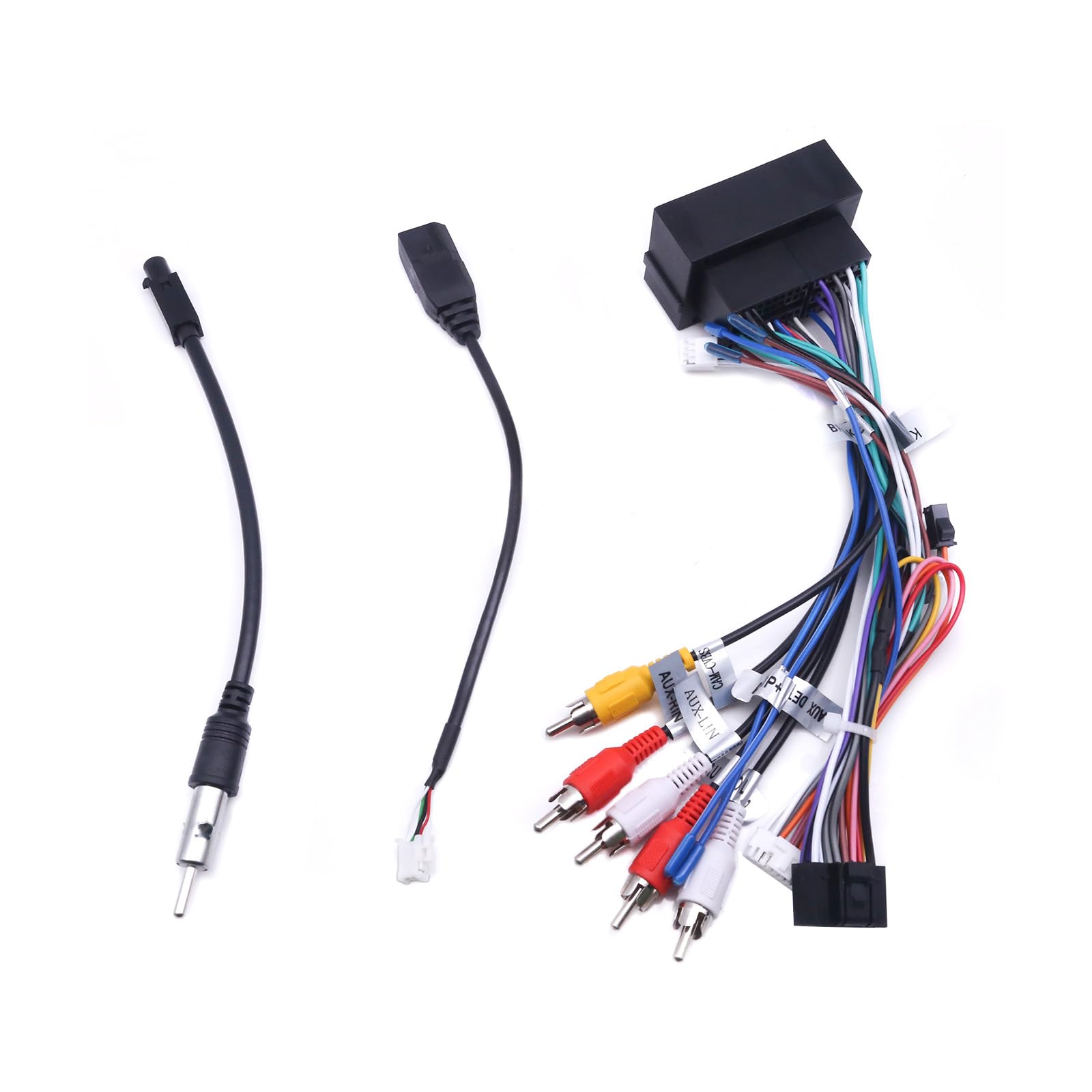 Fascio di Cavi ISO per Radio a 16 Pin, Compatibile con Jeep/Fiat 500/Fiat Panda, Adatto per Radios per Auto Android (con Sistema Amplificatore Digitale)