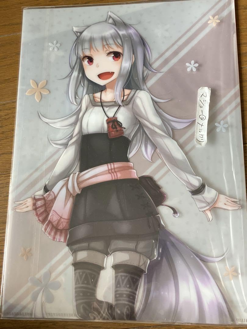 狼と香辛料　非売品クリアファイル　狼と羊皮紙　ミューリ 狼と香辛料 狼と羊皮紙 ミューリ めくっちゃダメよ クリア