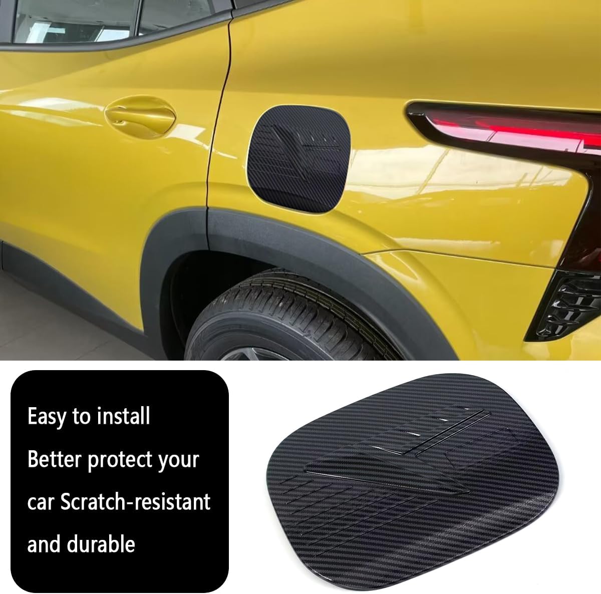 Car Accessories Fit For Chevrolet TRAX 2024 2025 2026 Exterior Gas Fuel Tank Cover Trim (Carbon Fiber) 1PCS ABS