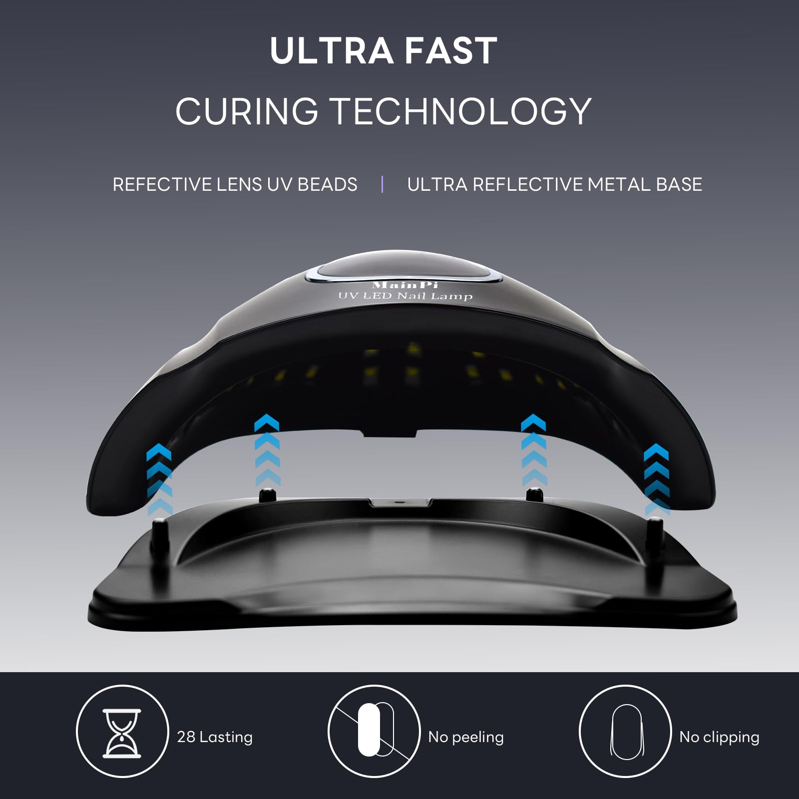 Lampada Unghie UV LED 168W,Professionale UV Unghie con 42LEDs,Asciugatura Rapida Asciuga Smalto Fornetto Unghie,Lampada Con 4 Timer e Sensore Automatico per Manicure/Pedicure (Nero)