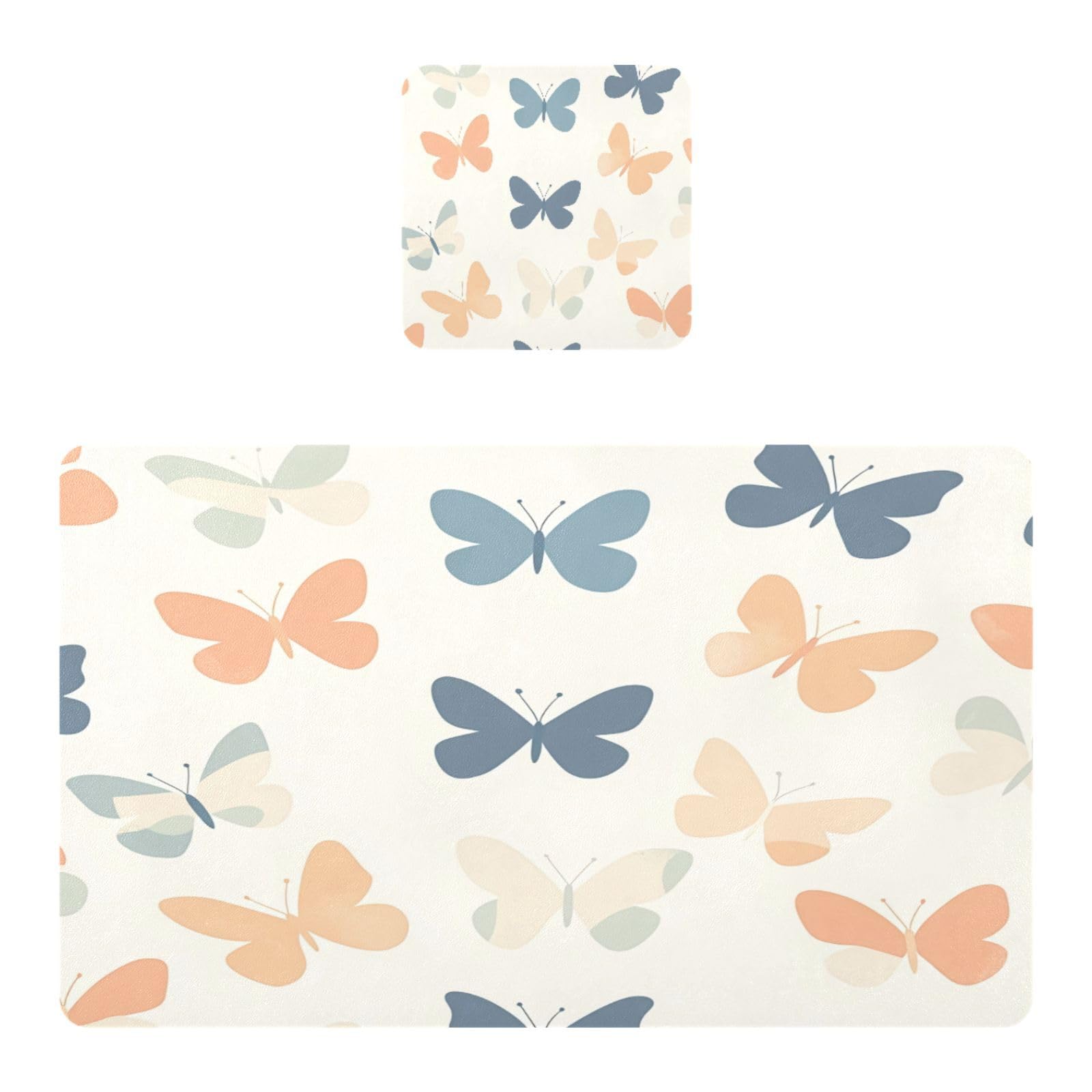 BURSTDDY Butterflies Placemat Waterproof Place Mat for Dining Table