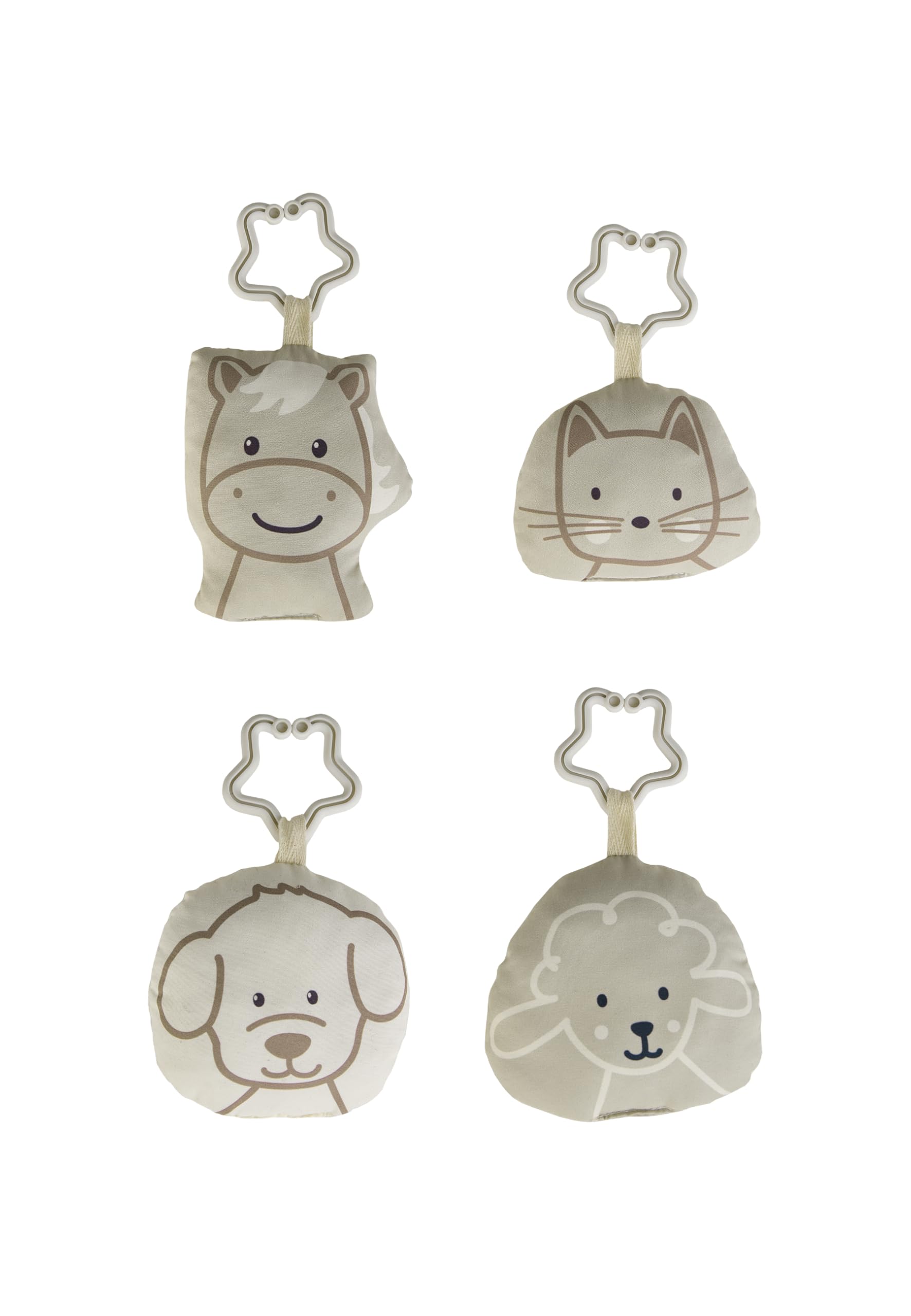Sterntaler Spielbogen Bauernhof - Spielbogen wattiert - Baby Spieldecke mit Bogen und Spielfiguren zum Abnehmen - Baby Spielzeug mit Knisterpapier, beige
