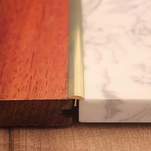 ZIMGOD Tira de transición de piso de latón, moldura en T, umbral de piso laminado para pisos de alfombra a azulejos, cubierta de costura de piso de