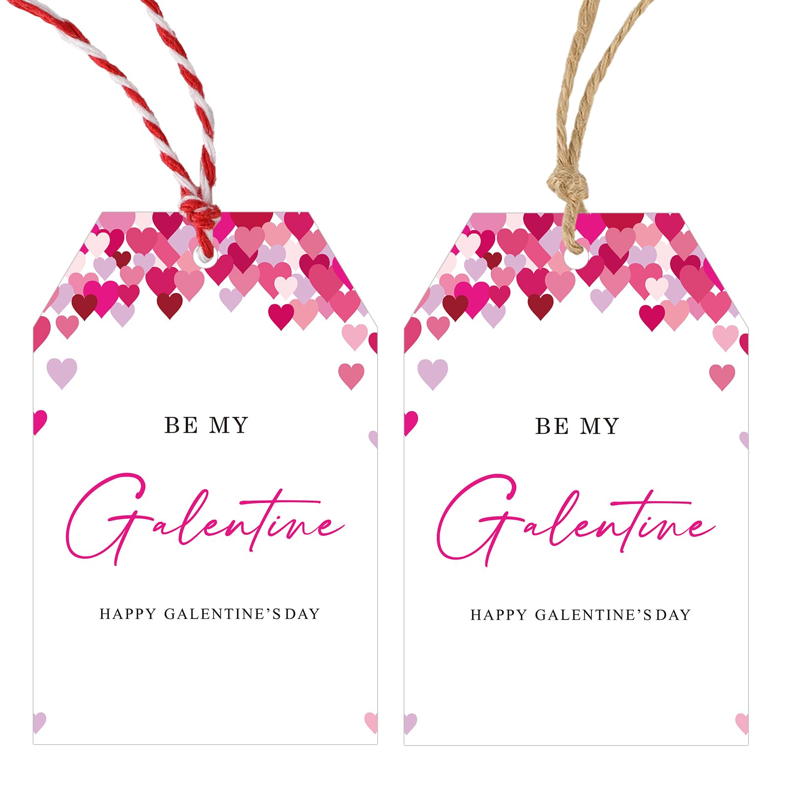 Anwyll Galentines Day Gift Tags - 50Pcs Happy Galentine's Day Tags with String Be My Galentines Heart Tag Personalized Hanging Paper Tag for Gift Wrapping Present Treat Bag Party Favors โ image 1