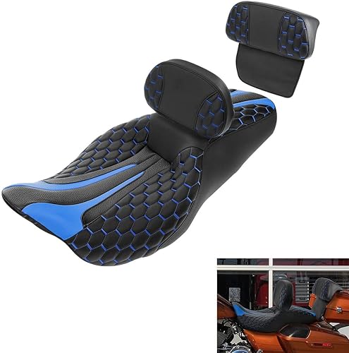 C.C. RIDER Asiento de turismo de perfil bajo, asiento de pasajero para Harley Davidson Touring Road King Street Glide Road Glide Electra Glide CVO