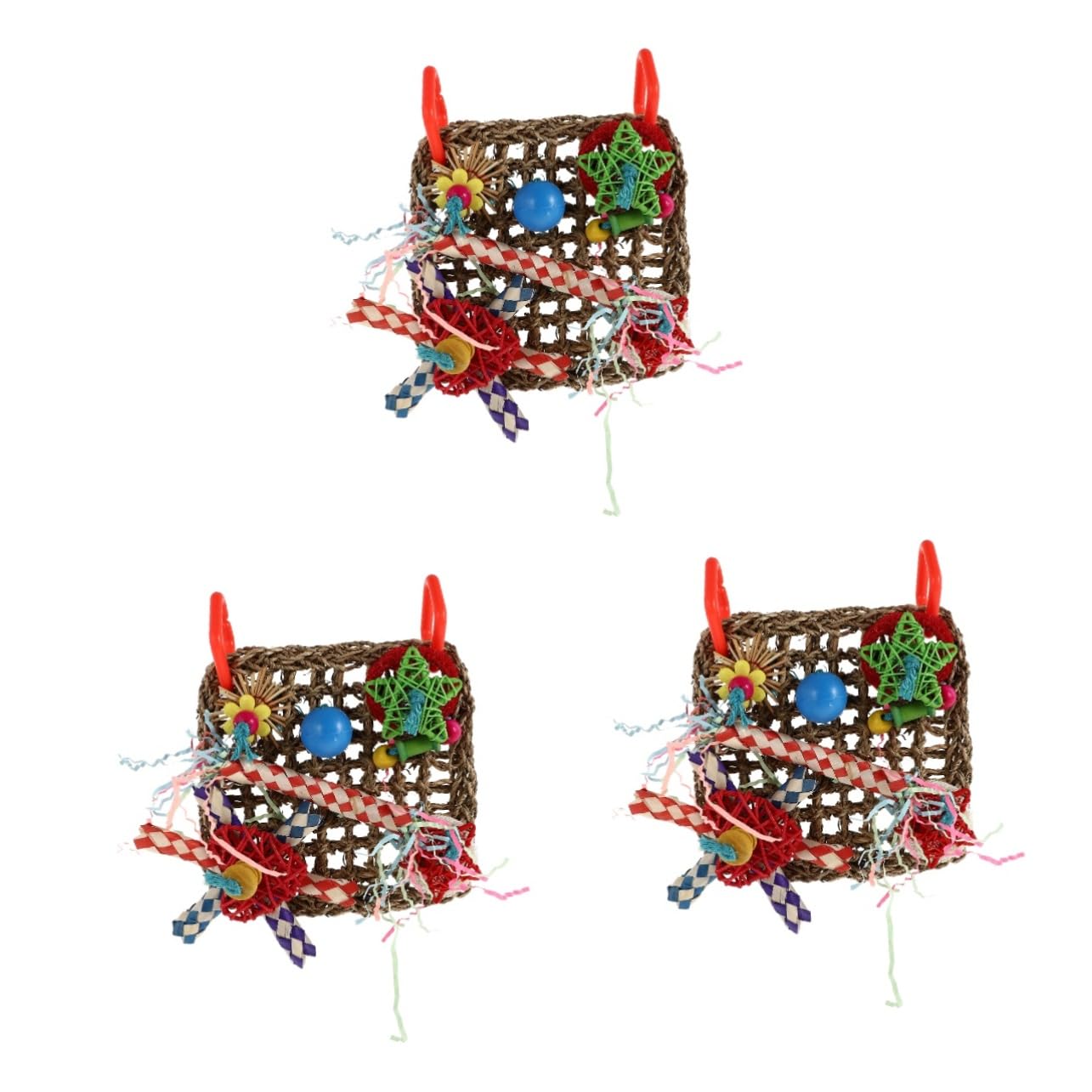 Yardwe 3pièces Jouet à Mordre pour Perroquets Accessoire De Cage à Oiseaux pour Cockatiels Et Petits Oiseaux