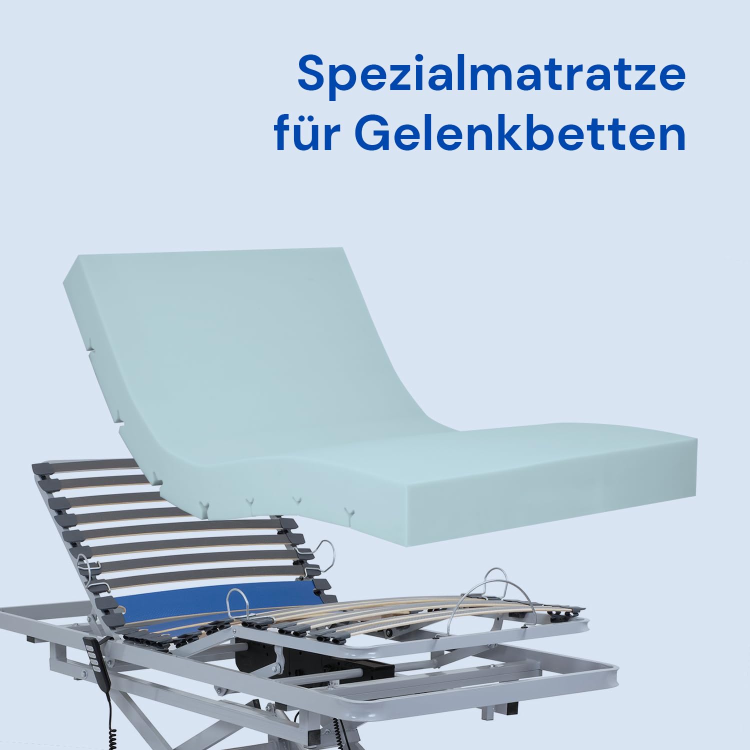 Geriafy - HR-Matratze Professional, 15 cm hoch | Wasserdichter Bezug | Geeignet für elektrisch verstellbare Lattenroste (80x200 cm), Blau