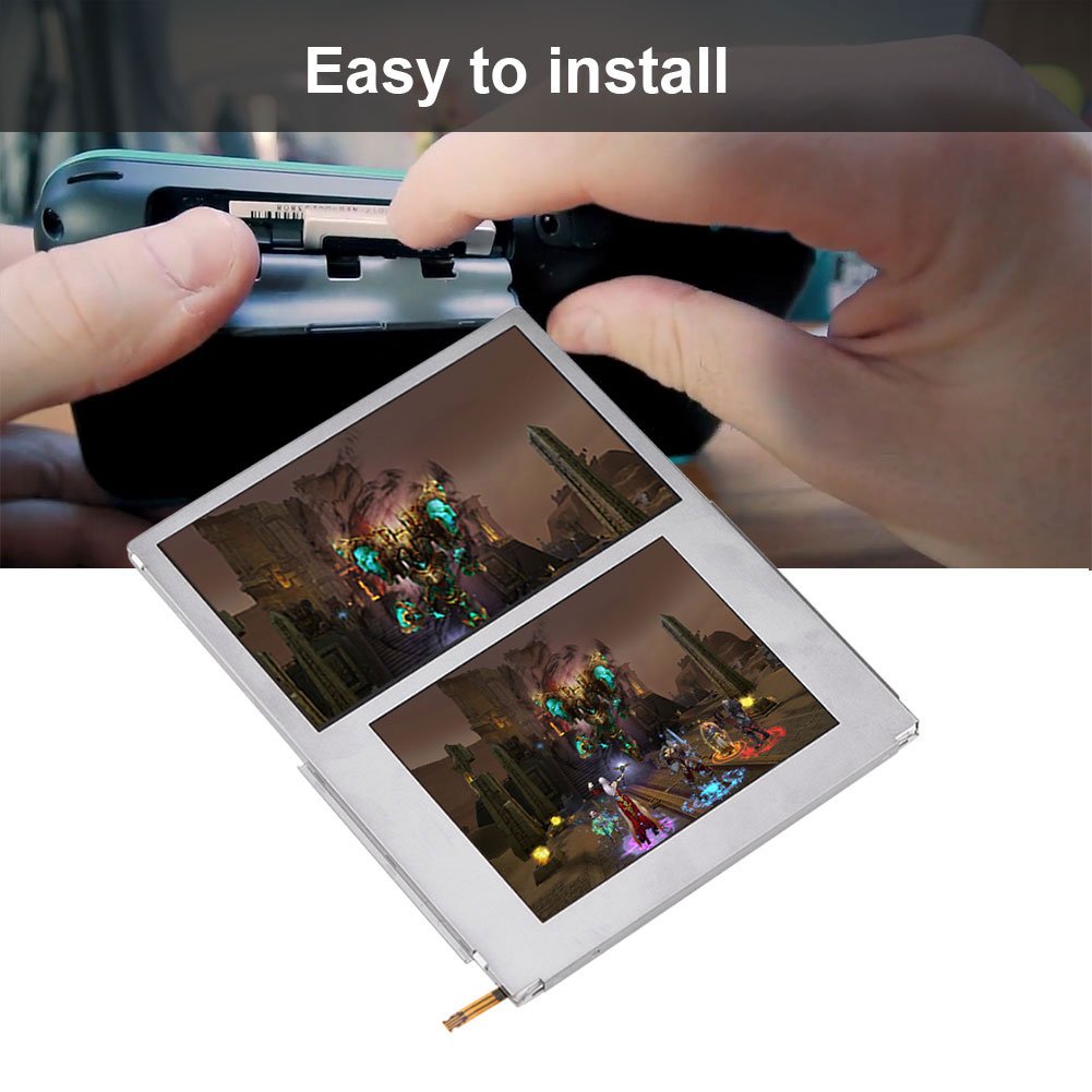 Socobeta Sostituzione Schermo LCD di Ricambio Parte Superiore e Inferiore di Riparazione dello Schermo LCD Compatibile con 2DS