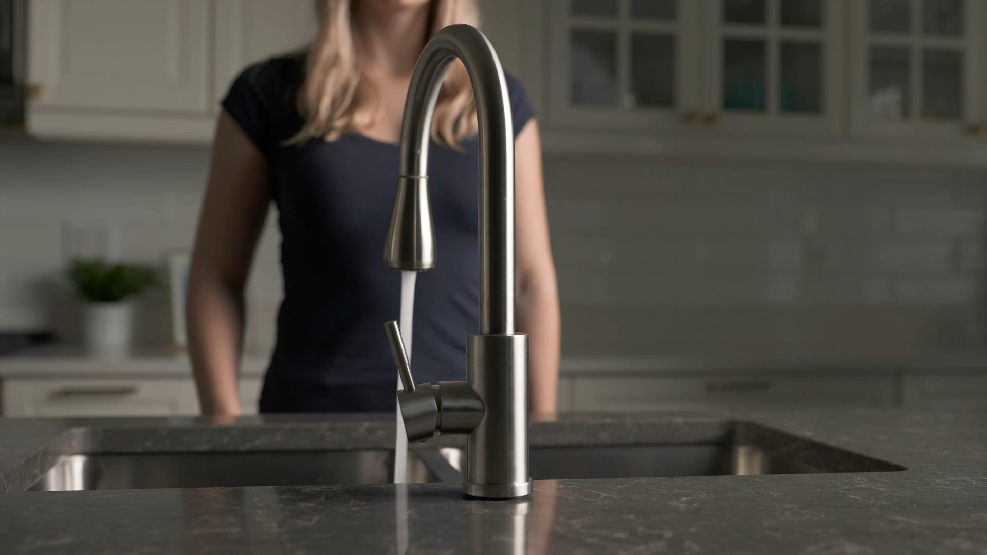 FORIOUS Kitchen Faucet with Pull Down Sprayer Brushed Nickel, High Arc Single Handle Kitchen